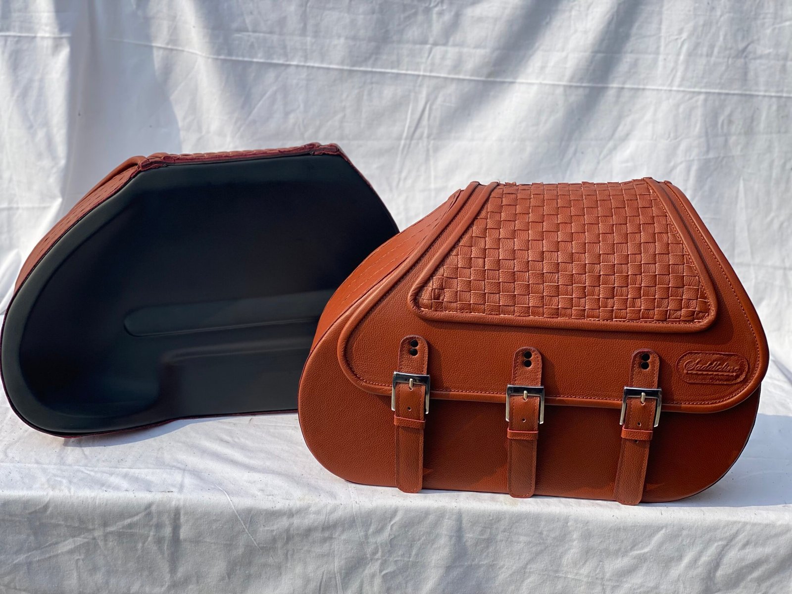 612AT3b- Saddleline Harley-Davidson Softail Springer Saddlebags and matching seat cover FLSTS FLSTSI - Image 6
