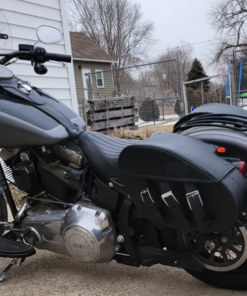 415F3B- Saddleline Harley-Davidson Softail Slim FLS and FLSS Saddlebags With Quick Detach Mounts.