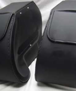 Alternative view of 706L- Saddleline Harley Davidson FLSTC Softail Heritage Classic Hard body leather saddlebags With Mounting.