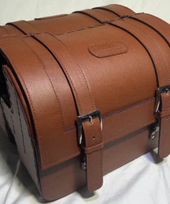 Alternative view of SS482-F2-TN Saddleline Harley-Davidson Softail Standard FXST Hard Body Leather Saddlebags with Complete Quick Detaching Mounting Hardware.