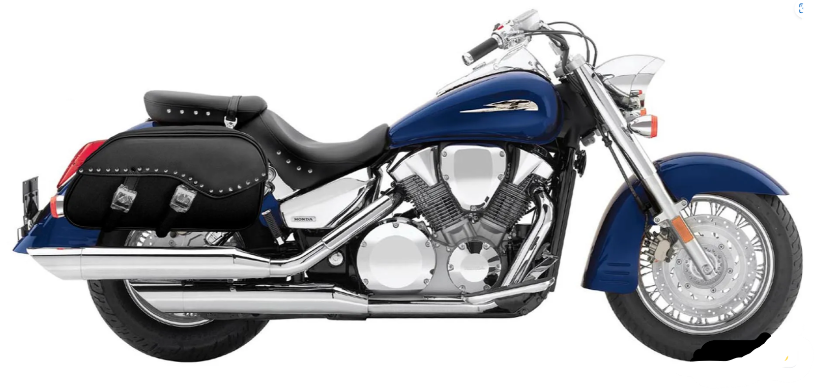 1217- HONDA VTX 1300S SPOKES (STUDDED) saddlebags by saddleline with complete quick detachable mounting hardware (included).