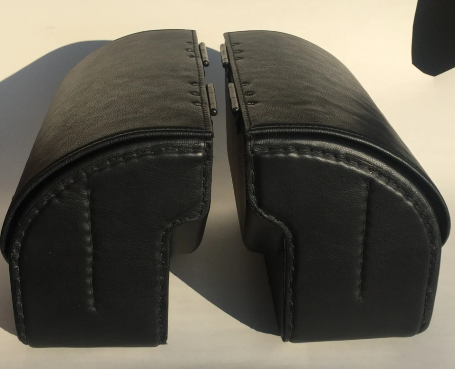 518L- Saddleline Indian Chief Bobber Dark Horse Saddlebags in Leather & Hard Body With Quick detach mounting Brackets. - Image 4