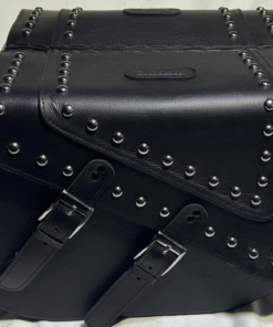 Alternative view of 508- Saddleline Indian Chief Saddlebags in Leather & Hard Body With Quick detach mounting Brackets. Indian Chief, Chieftain, Classic, Dark ​Horse Roadmaster​ ​​saddlebags.