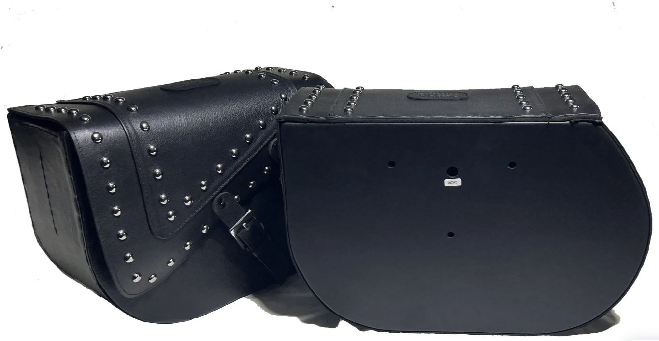 500ST-Saddleline Indian Chief Dark Horse Saddlebags in Leather & Hard Body With Quick detach mounting Brackets. - Image 9