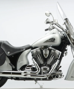 502B3TDP-Saddleline Indian Chief Saddlebags in Leather & Hard Body With Quick detach mounting Brackets.