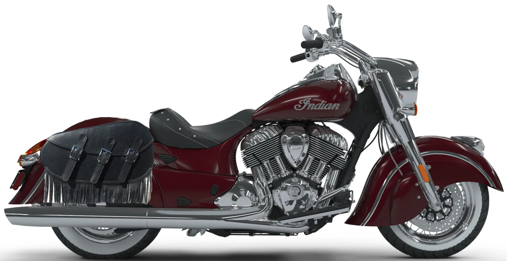 507- Saddleline Indian Chief lethare saddlebags full hard body & with complete Quick disconnect mounting.