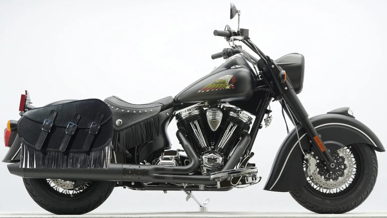 511-Saddleline Indian Chief Saddlebags in Leather & Hard Body With Quick detach mounting Brackets.Indian Chief, Chieftain, Classic, Dark Horse  RoadMaster saddlebags.