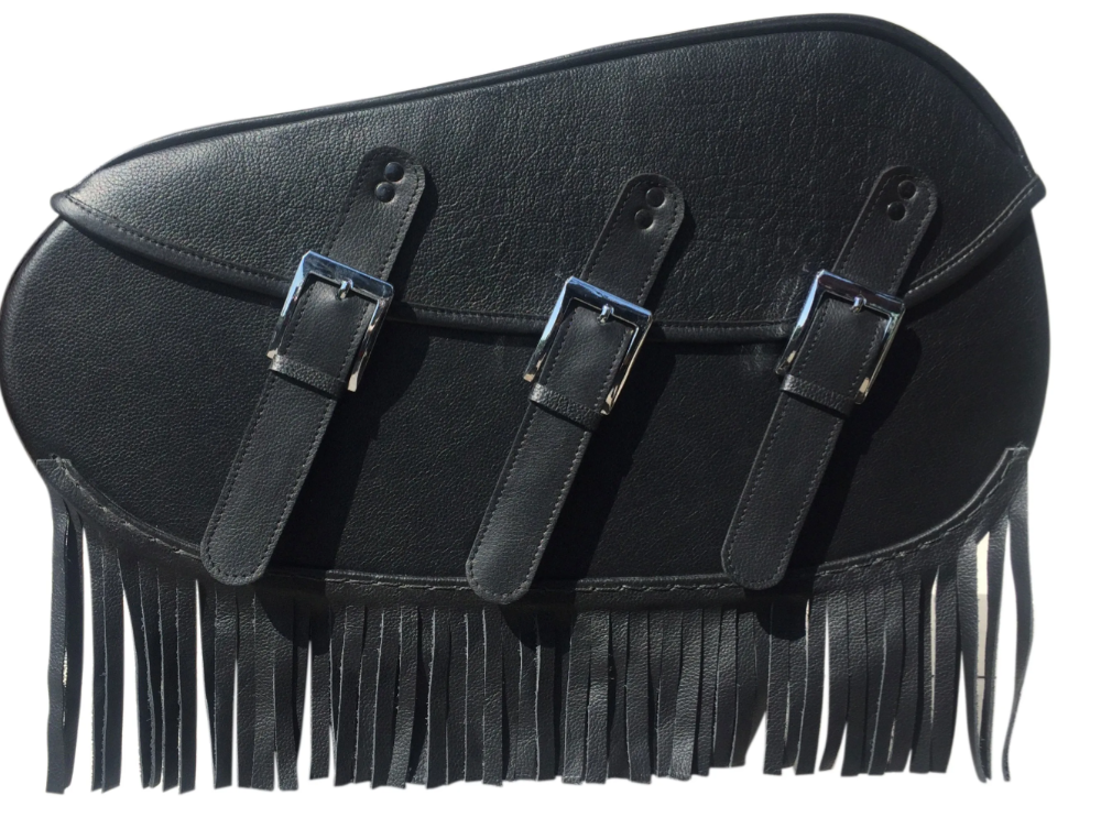 507- Saddleline Indian Chief lethare saddlebags full hard body & with complete Quick disconnect mounting. - Image 2