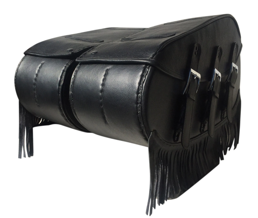 507- Saddleline Indian Chief lethare saddlebags full hard body & with complete Quick disconnect mounting. - Image 4