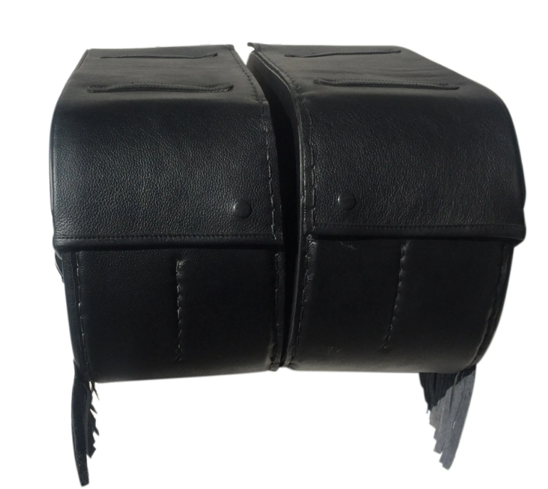 507- Saddleline Indian Chief lethare saddlebags full hard body & with complete Quick disconnect mounting. - Image 5