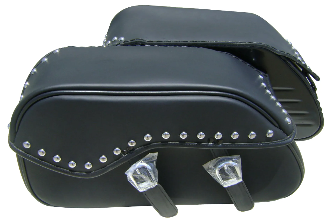 1210- HONDA VTX 1300T STUDDED saddlebags by saddleline with complete quick detachable mounting hardware (included). - Image 2