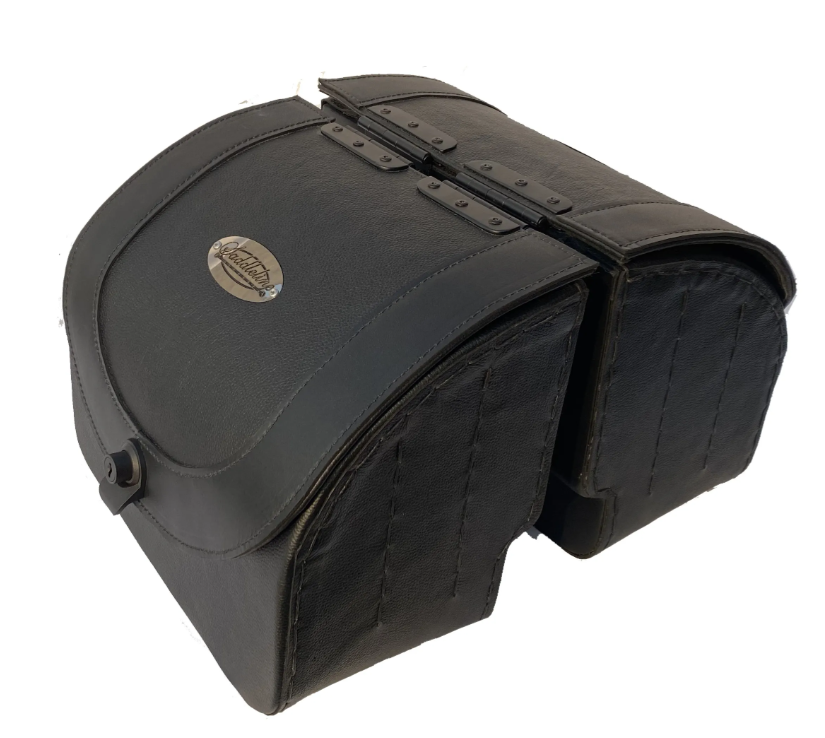 1222L- Saddleline Honda Rebel 500 and 1100 Saddlebags With Complete Quick Detachable Mounting Hardware. - Image 4