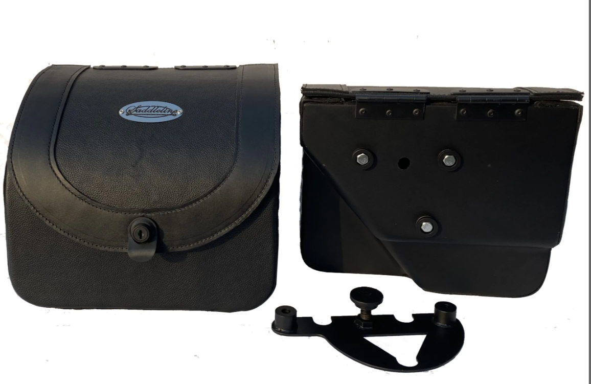 1222L- Saddleline Honda Rebel 500 and 1100 Saddlebags With Complete Quick Detachable Mounting Hardware. - Image 5