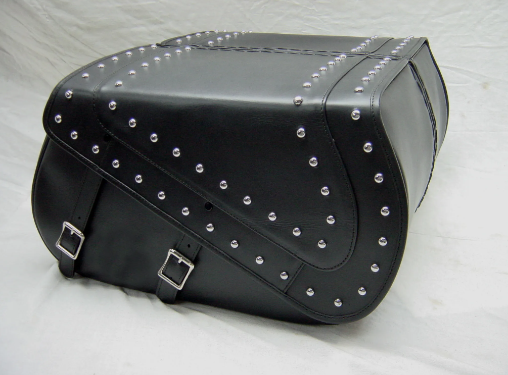 506ST- Saddleline Indian Chief Classic Saddlebags in Leather & Hard Body With Quick detach mounting Brackets