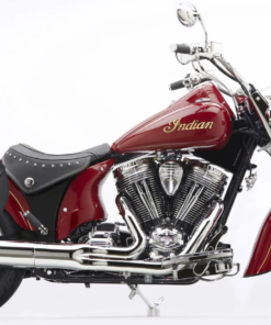 512TD3B- Saddleline Indian Chief Classic Saddlebags in Leather & Hard Body With Quick detach mounting Brackets.