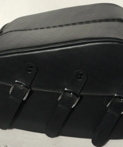 Alternative view of 512TD3B- Saddleline Indian Chief Classic Saddlebags in Leather & Hard Body With Quick detach mounting Brackets.
