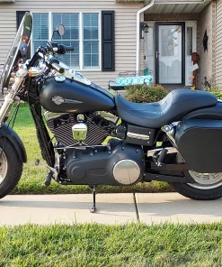 1034LK- Saddleline Harley-Davidson Dyna FatBob FXDF Saddlebags for With Quick Mounts. - Image 12