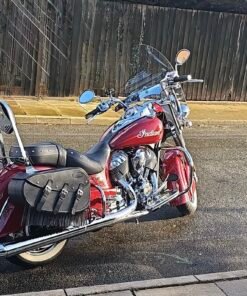 509S- Saddleline Indian Chief Saddlebags in Leather & Hard Body With Quick detach mounting Brackets. Indian Chief, Chieftain, Classic, Dark ​Horse Roadmaster​ ​​saddlebags