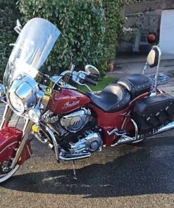 509S- Saddleline Indian Chief Saddlebags in Leather & Hard Body With Quick detach mounting Brackets. Indian Chief, Chieftain, Classic, Dark Horse Roadmaster saddlebags - Image 6